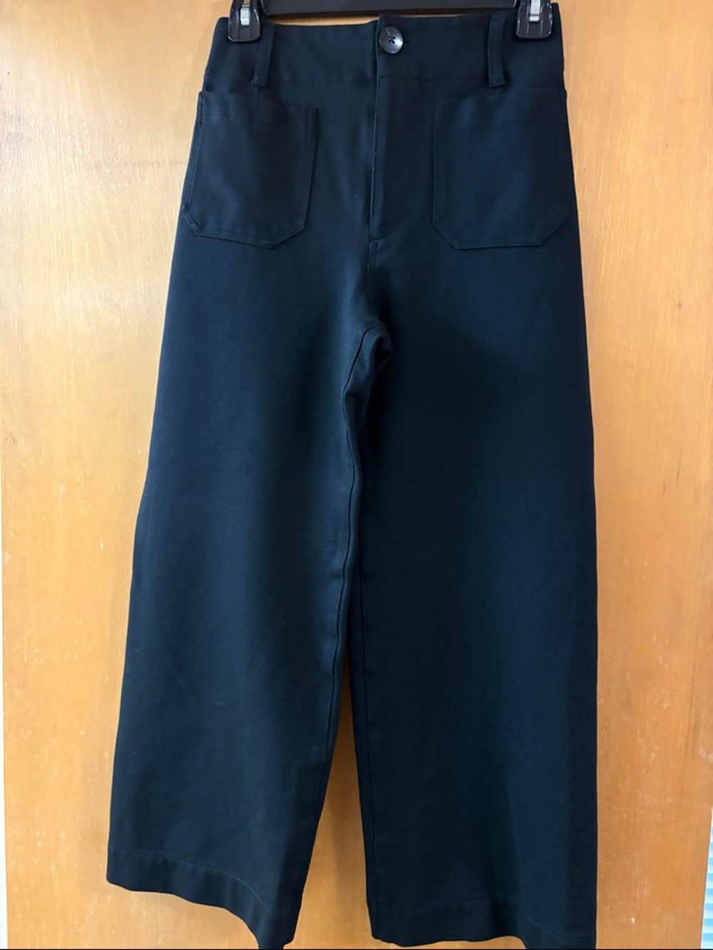 Anthropologie Black Cropped Wide-Leg Pants